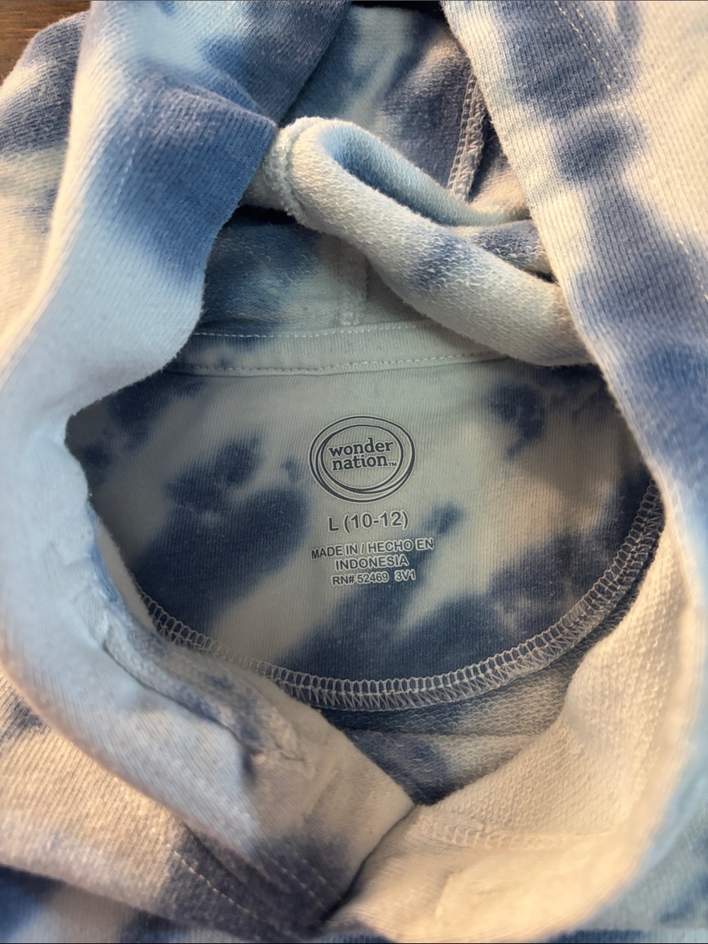 wonder nation Blue and White Tie-Dye Hooded Sweatshirt - Picture 2 of 3